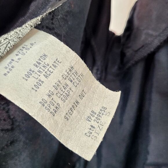 Vintage 90s Y2k Steppin Out Gold Embossed Floral Velvet Mini Dress Size 5 - Picture 11 of 11